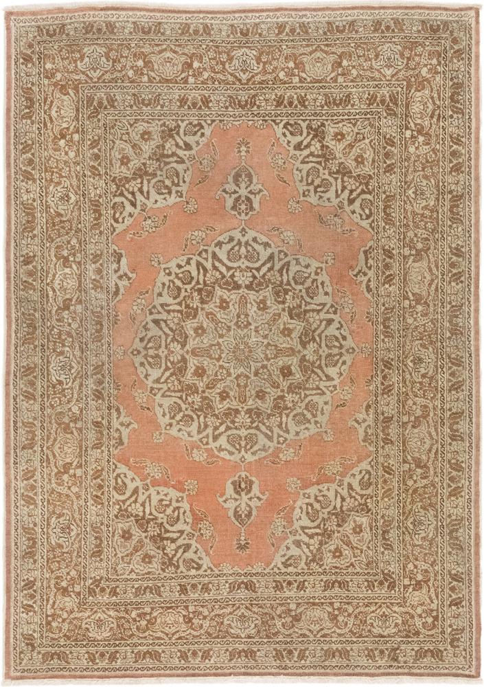 Persian Rug Tabriz Haj Jalili Antique 5'10"x4'2" 5'10"x4'2", Persian Rug Knotted by hand