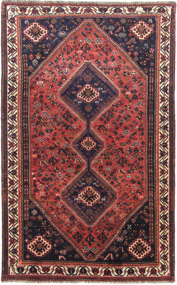 Persian Rug Shiraz 8'8"x5'5" 8'8"x5'5", Persian Rug Knotted by hand