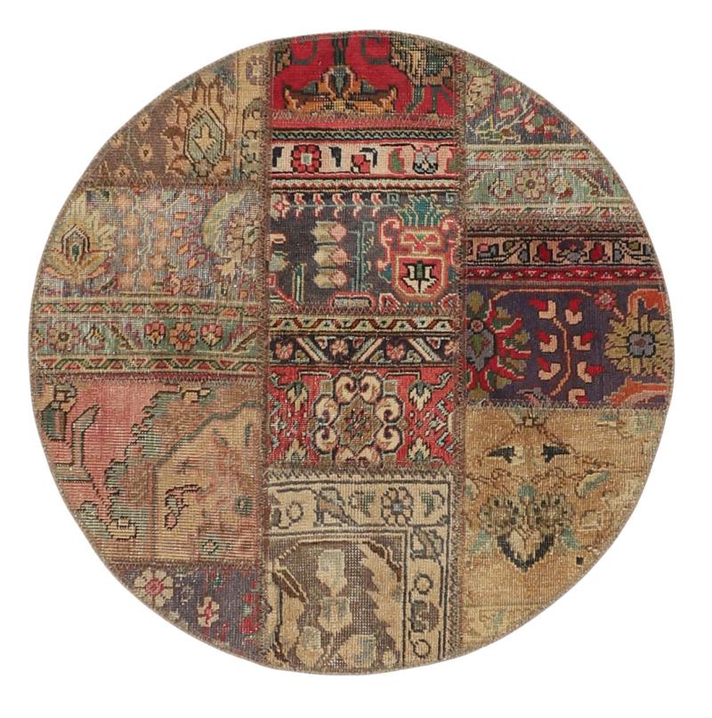 Persisk matta Patchwork 99x101 99x101, Persisk matta Knuten för hand