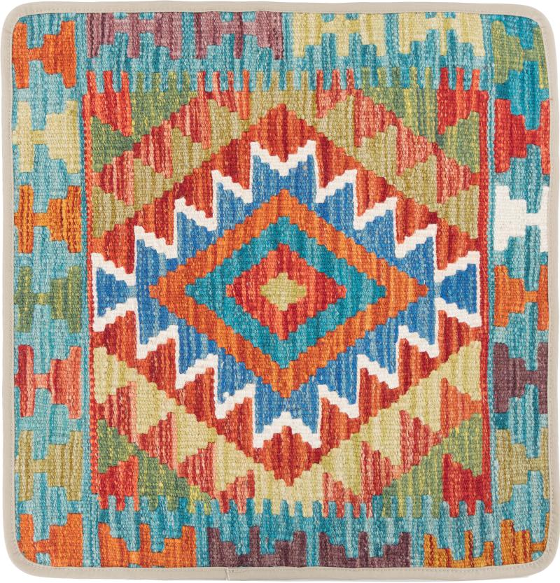Afghan rug Kilim Afghan Cushion Cover 50x50 50x50, Persian Rug Knotted by hand