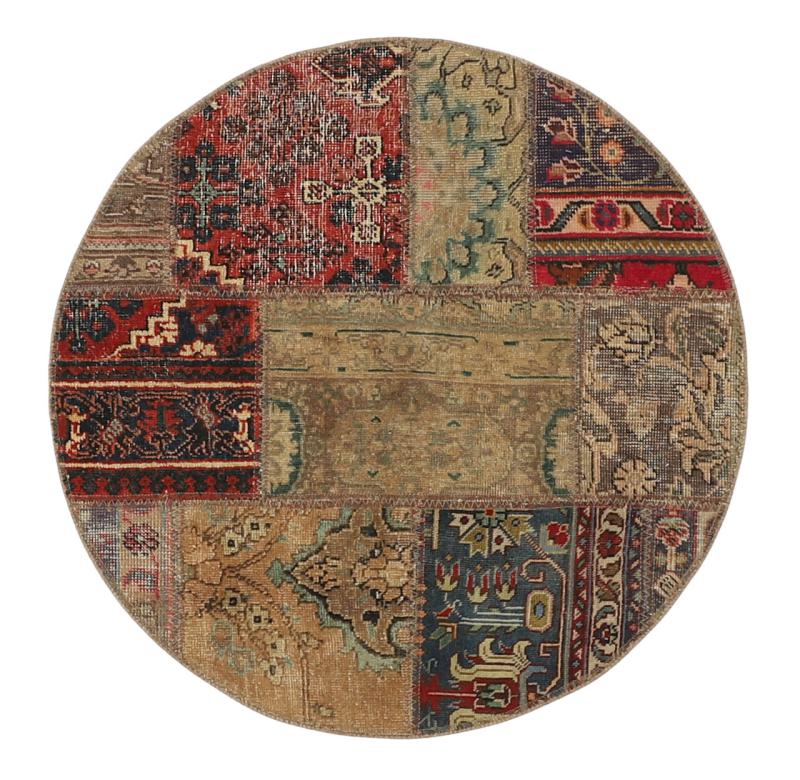 Persisk matta Patchwork 99x99 99x99, Persisk matta Knuten för hand