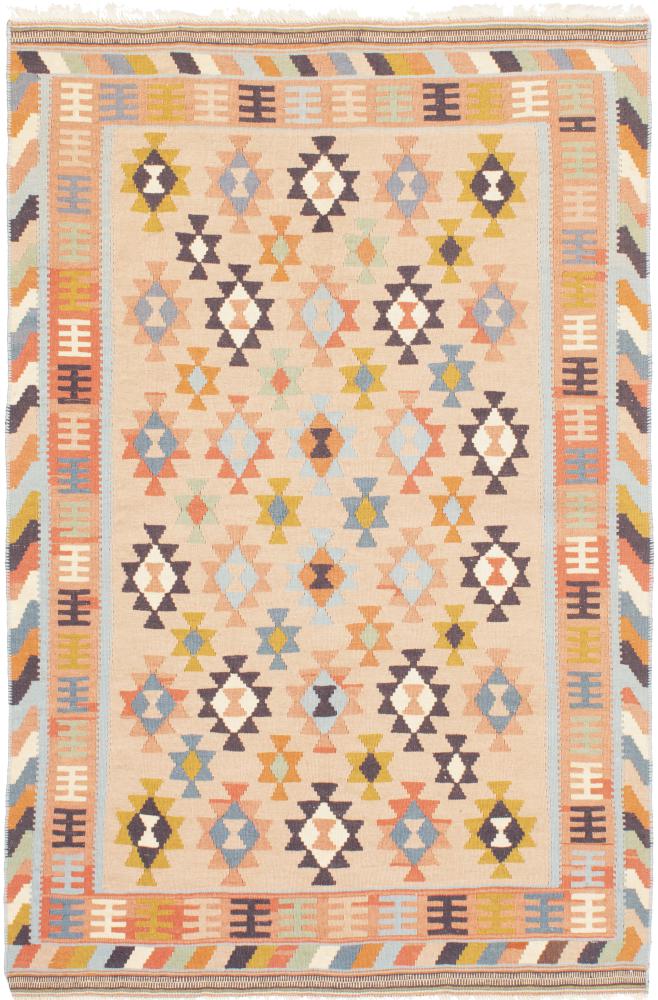 Tapete persa Kilim Fars 4'10"x3'2" 4'10"x3'2", Tapete persa Tecido à mão