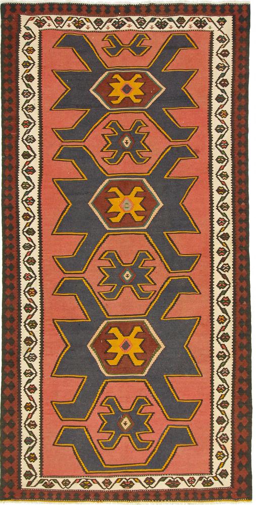 Tapete persa Kilim Fars Azerbaijan Antigo 9'8"x4'11" 9'8"x4'11", Tapete persa Tecido à mão