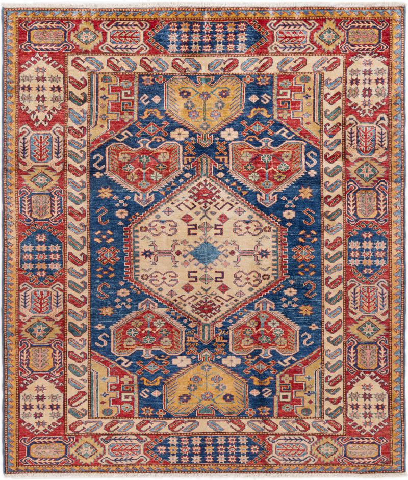 Afghan rug Super Kazak 211x182 211x182, Persian Rug Knotted by hand