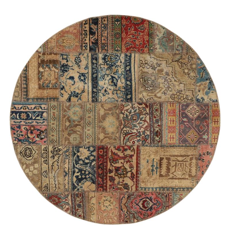 Tapis persan Patchwork 151x149 151x149, Tapis persan Noué à la main