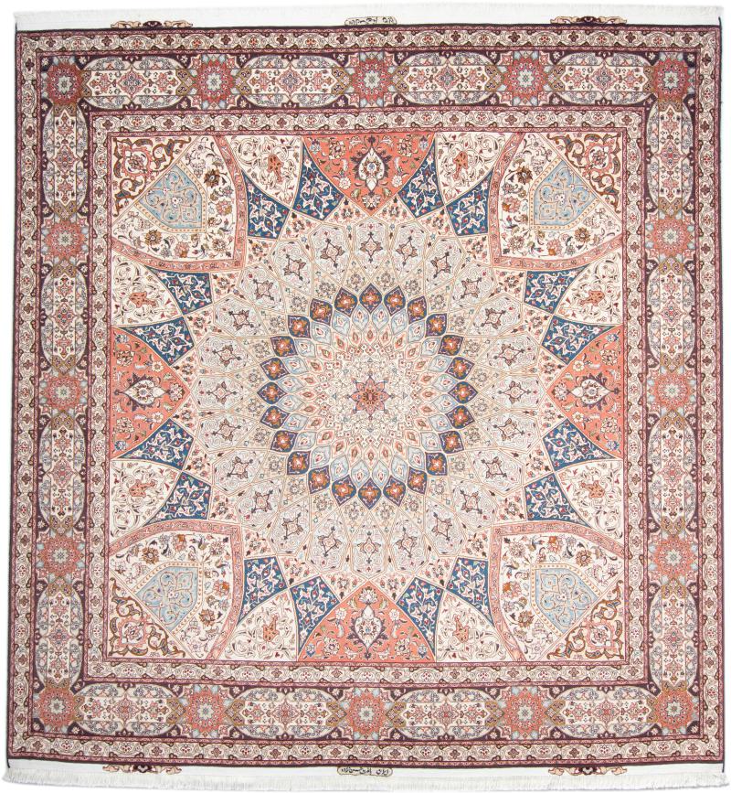 Tapete persa Tabriz 50Raj 263x254 263x254, Tapete persa Atado à mão