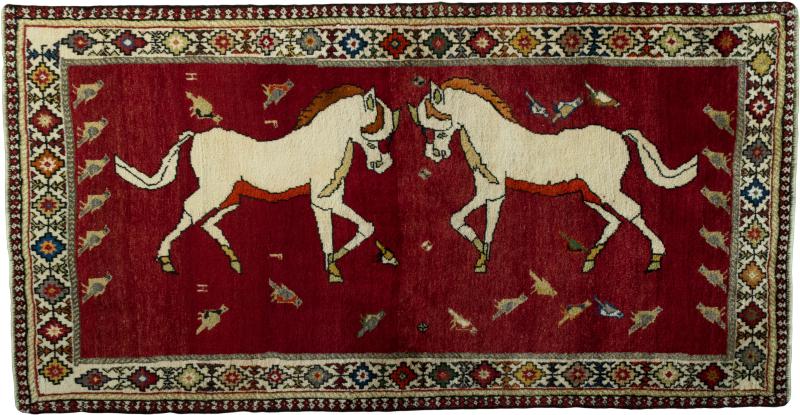 Tapis persan Persan Gabbeh Ghashghai 203x108 203x108, Tapis persan Noué à la main