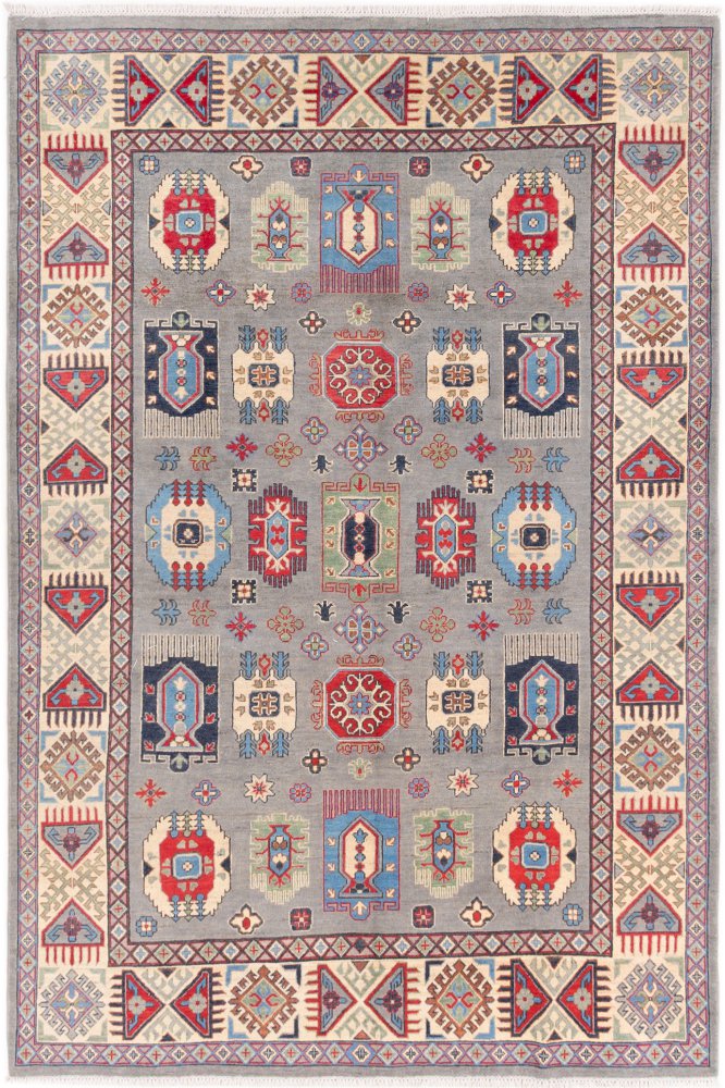 Tapis pakistanais Kazak 299x199 299x199, Tapis persan Noué à la main