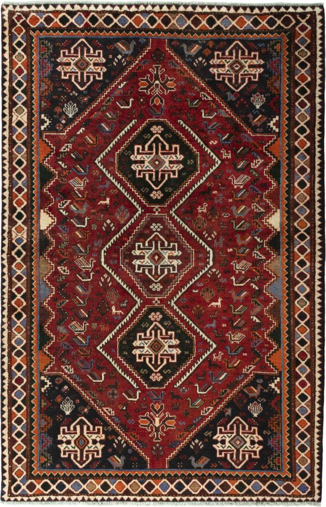 Persian Rug Shiraz 8'6"x5'7" 8'6"x5'7", Persian Rug Knotted by hand