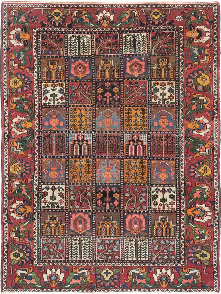 Persisk matta Bakhtiari Antik 204x156 204x156, Persisk matta Knuten för hand