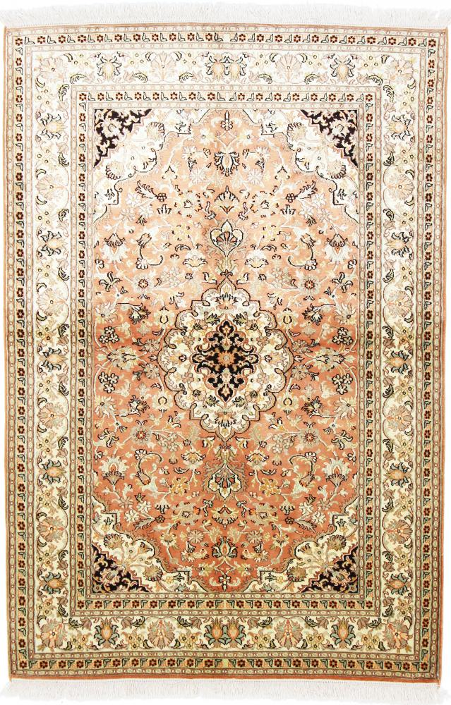 Indisk tæppe Kashmir Pure Silke 185x123 185x123, Persisk tæppe Knyttet i hånden