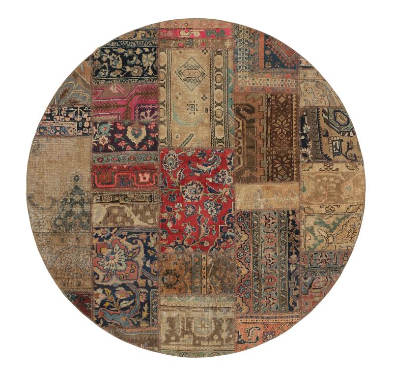 Perzisch tapijt Patchwork 199x199 199x199, Perzisch tapijt Handgeknoopte