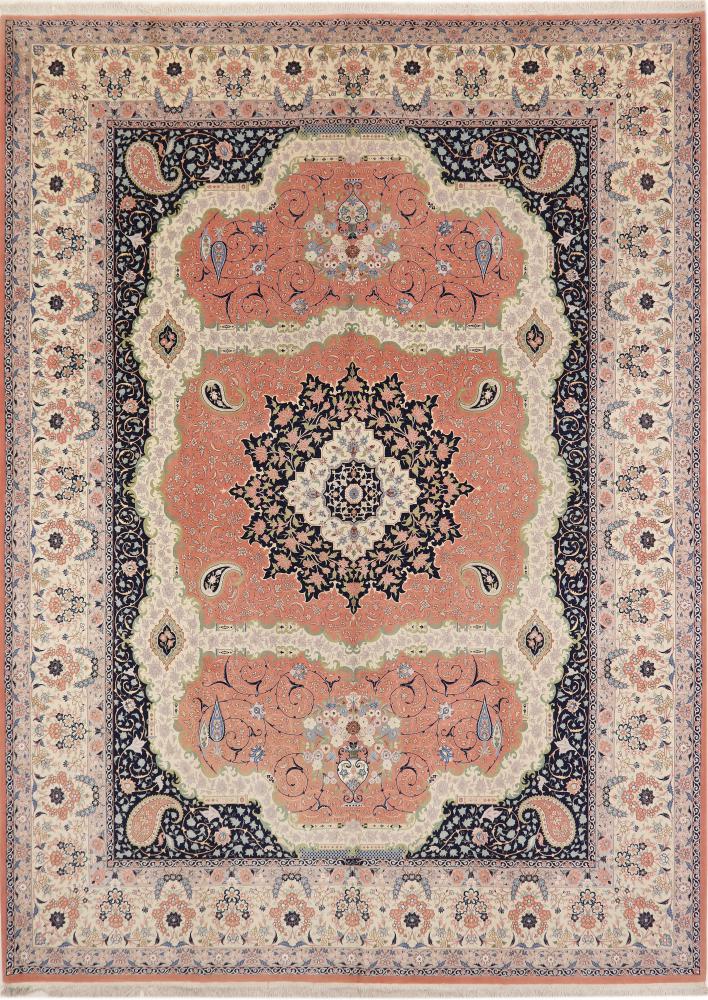 Tapete persa Tabriz 80Raj Fio de Seda 401x307 401x307, Tapete persa Atado à mão