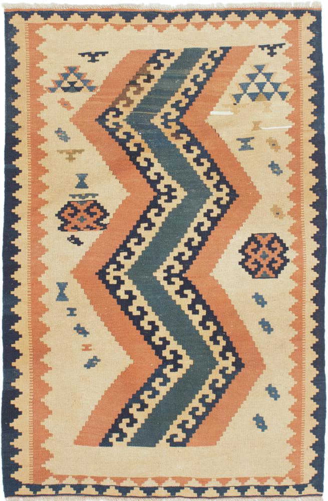 Tapete persa Kilim Fars 4'8"x3'3" 4'8"x3'3", Tapete persa Tecido à mão