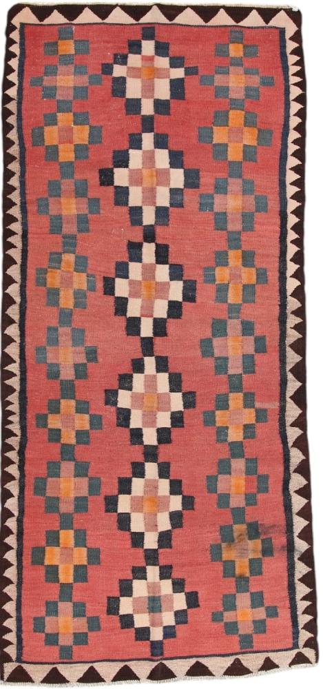 Persisk tæppe Kelim Fars Antikke 328x156 328x156, Persisk tæppe Håndvævet