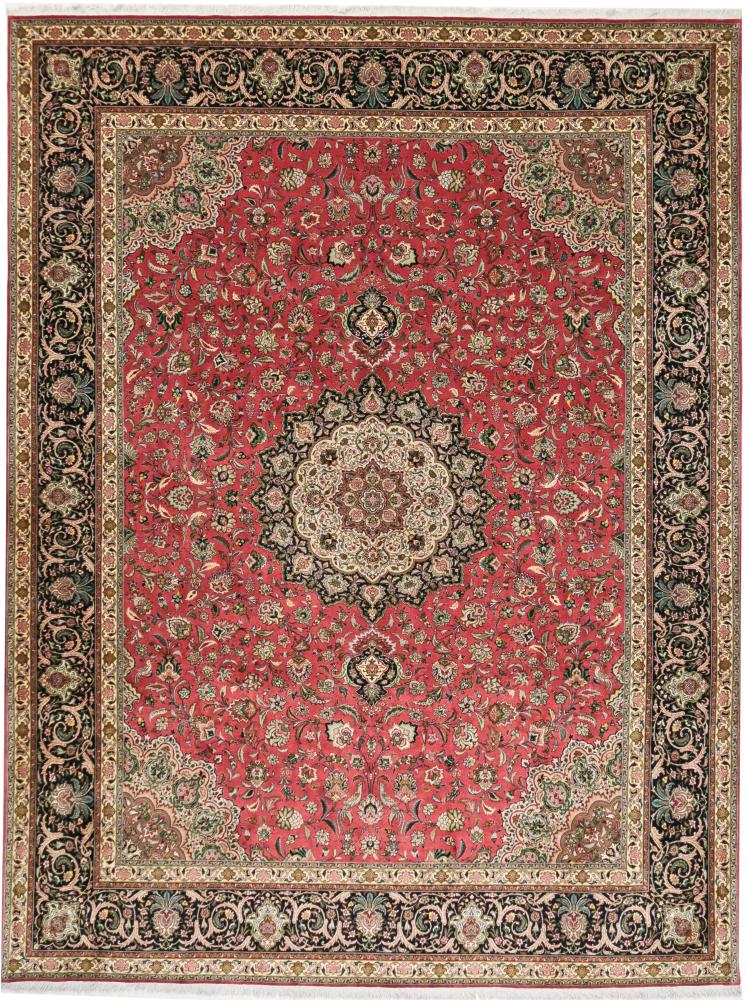 Tapete persa Tabriz 50Raj 13'0"x9'10" 13'0"x9'10", Tapete persa Atado à mão