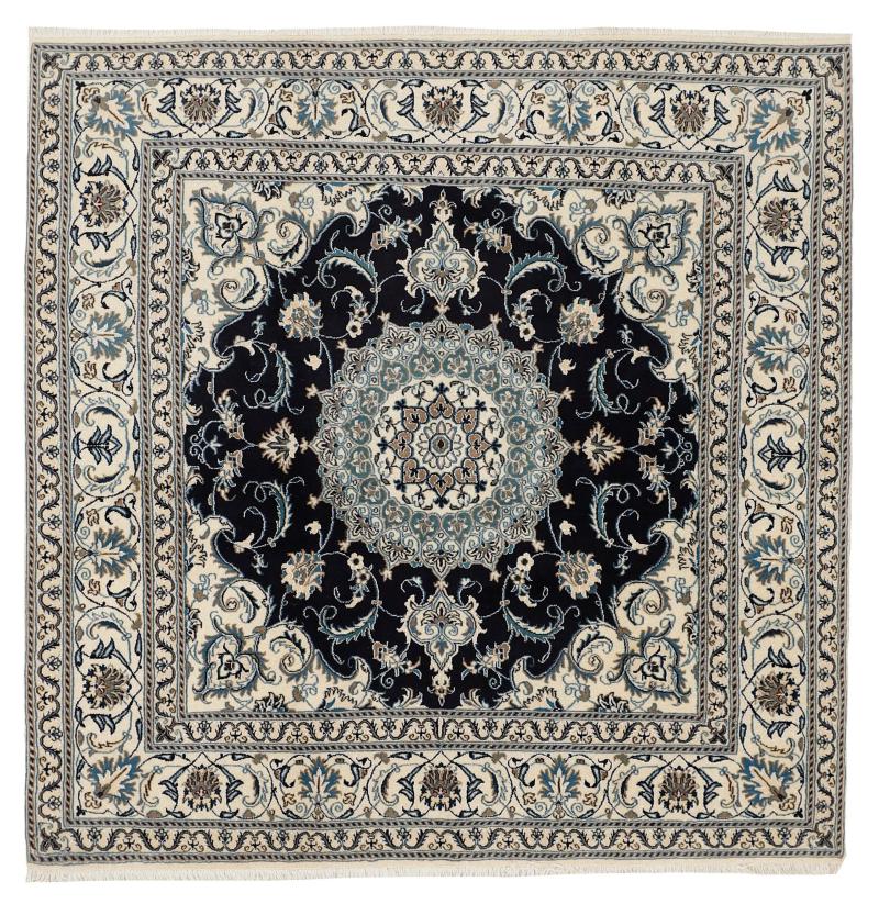 Persian Rug Nain 6'7"x6'6" 6'7"x6'6", Persian Rug Knotted by hand