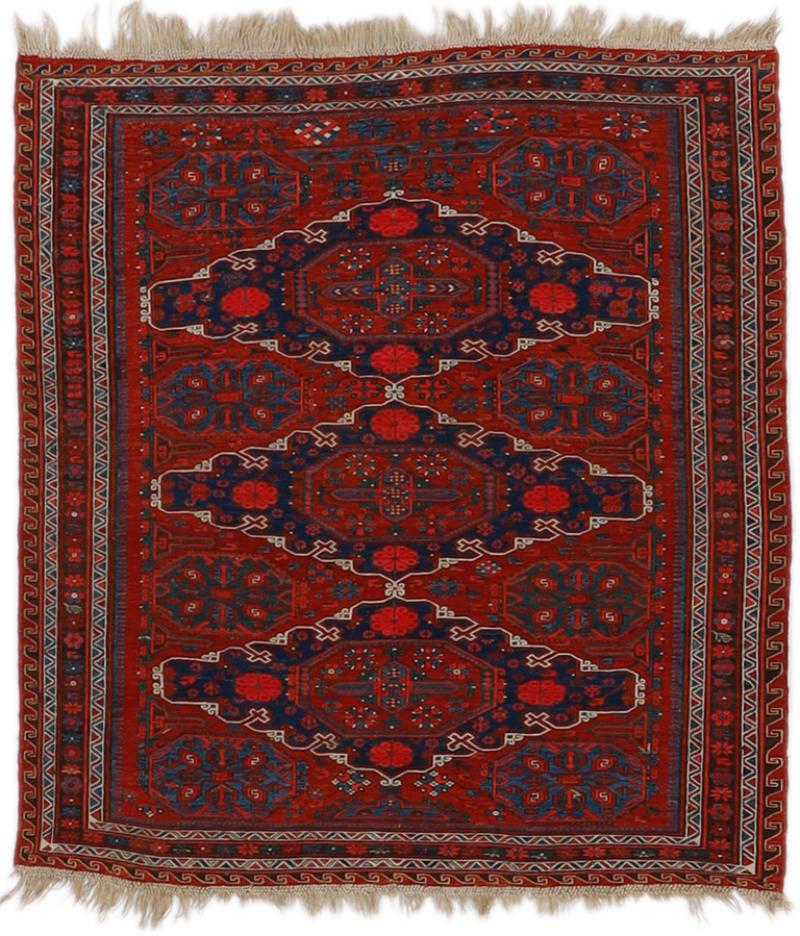 Tapete russo Kilim Soumak Antigo 179x166 179x166, Tapete persa Atado à mão