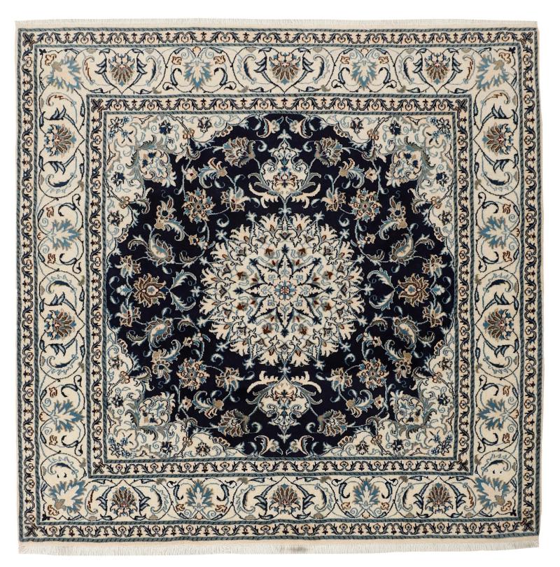Tapis persan Naïn 201x201 201x201, Tapis persan Noué à la main