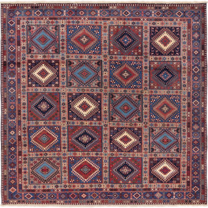 Tapis persan Yalameh 195x197 195x197, Tapis persan Noué à la main