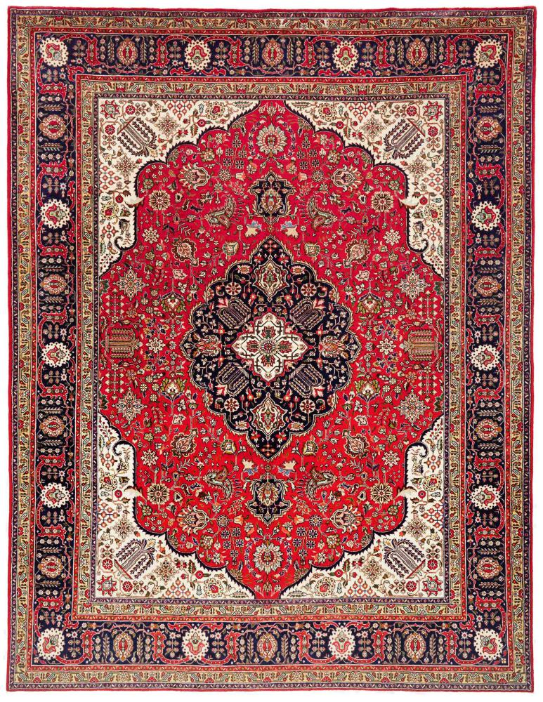 Persian Rug Tabriz 12'8"x9'10" 12'8"x9'10", Persian Rug Knotted by hand