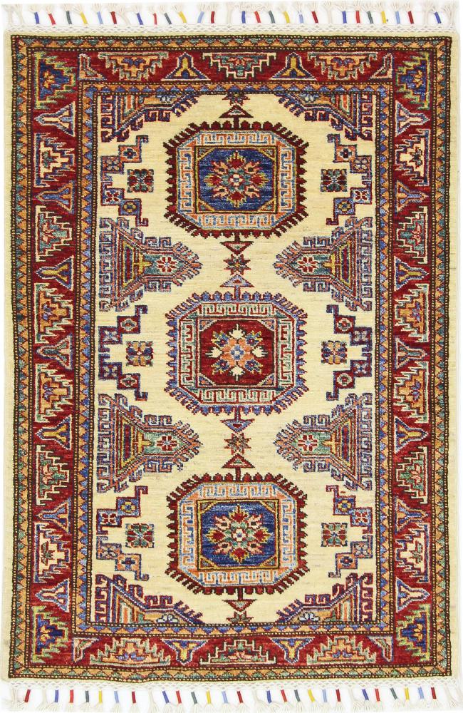 Afghan rug Super Kazak 4'0"x2'9" 4'0"x2'9", Persian Rug Knotted by hand