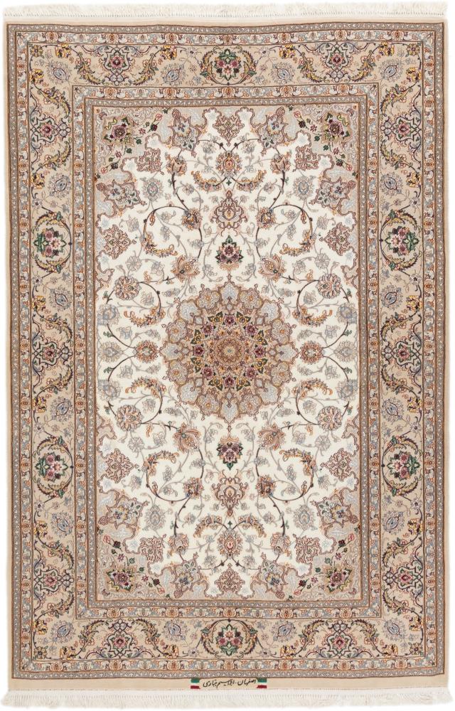 Tapete persa Isfahan Fio de Seda 223x153 223x153, Tapete persa Atado à mão