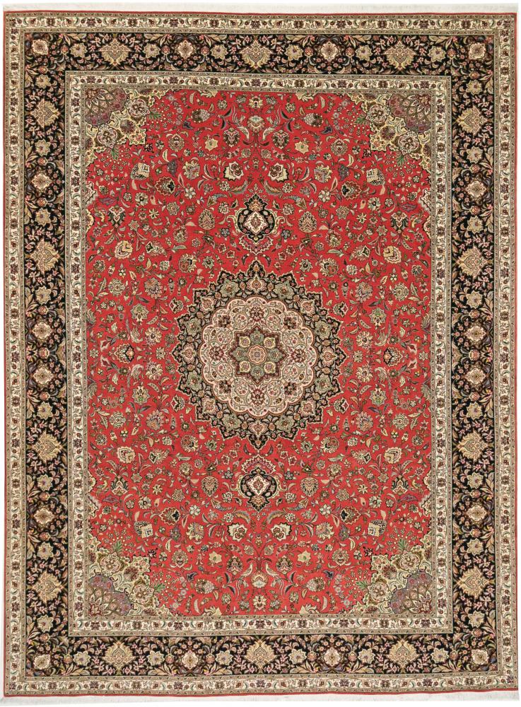 Tapete persa Tabriz 50Raj 13'0"x9'8" 13'0"x9'8", Tapete persa Atado à mão