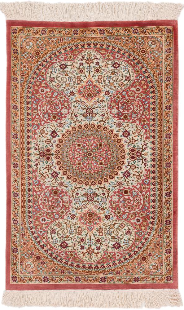 Tappeto persiano Qum di Seta 87x59 87x59, Tappeto persiano Annodato a mano