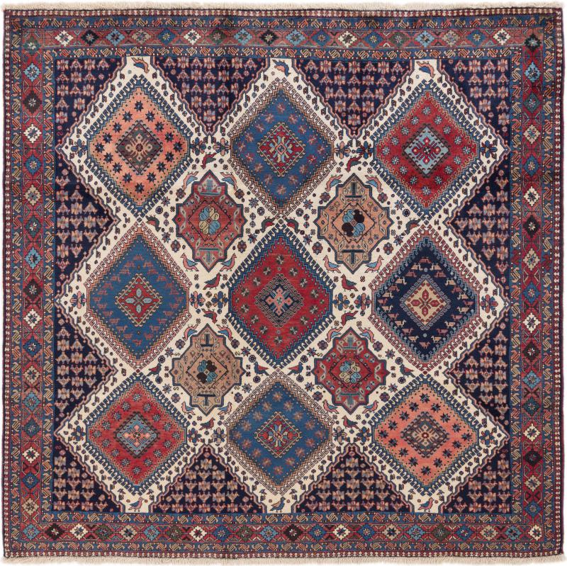 Tapis persan Yalameh 198x200 198x200, Tapis persan Noué à la main