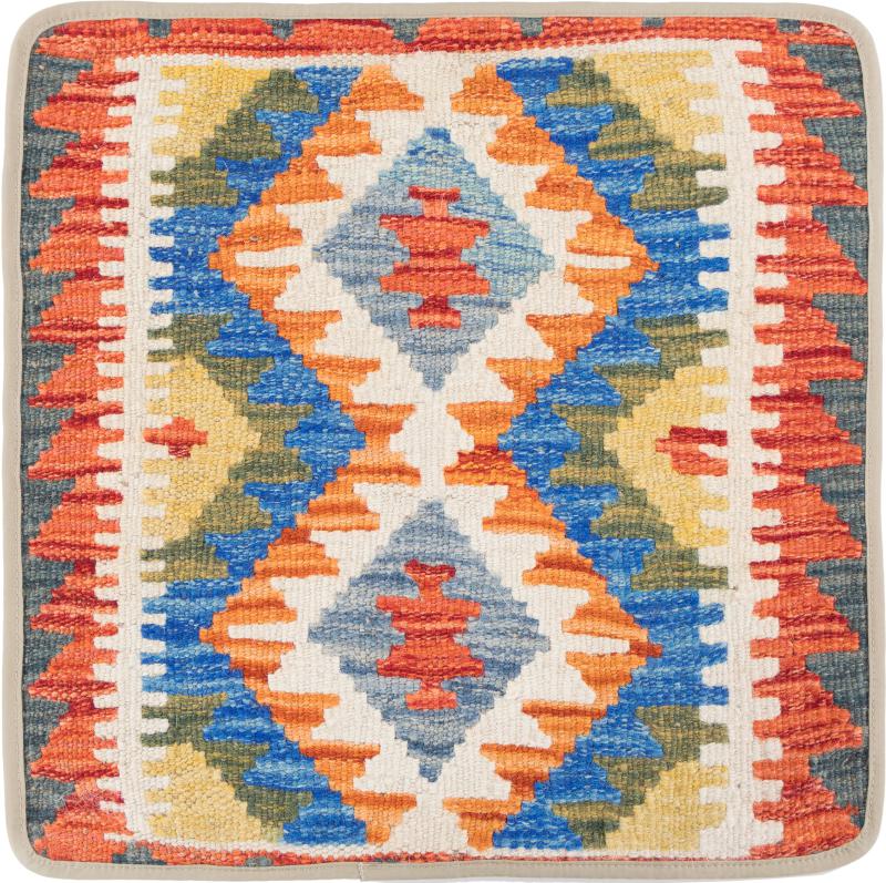 Afghan rug Kilim Afghan Cushion Cover 50x50 50x50, Persian Rug Knotted by hand