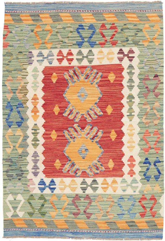 Afghanischer Teppich Kelim Afghan 4'9"x3'5" 4'9"x3'5", Perserteppich Handgewebt