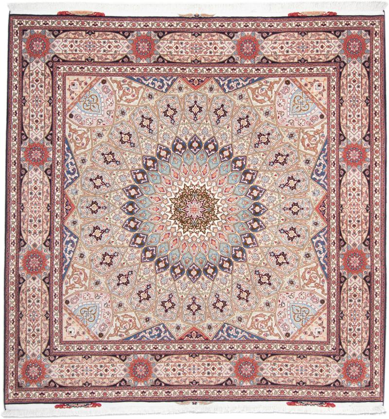 Tapete persa Tabriz 50Raj 205x205 205x205, Tapete persa Atado à mão