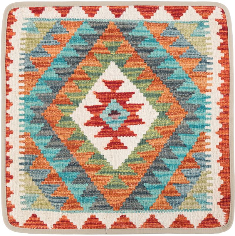 Afghan rug Kilim Afghan Cushion Cover 50x50 50x50, Persian Rug Knotted by hand