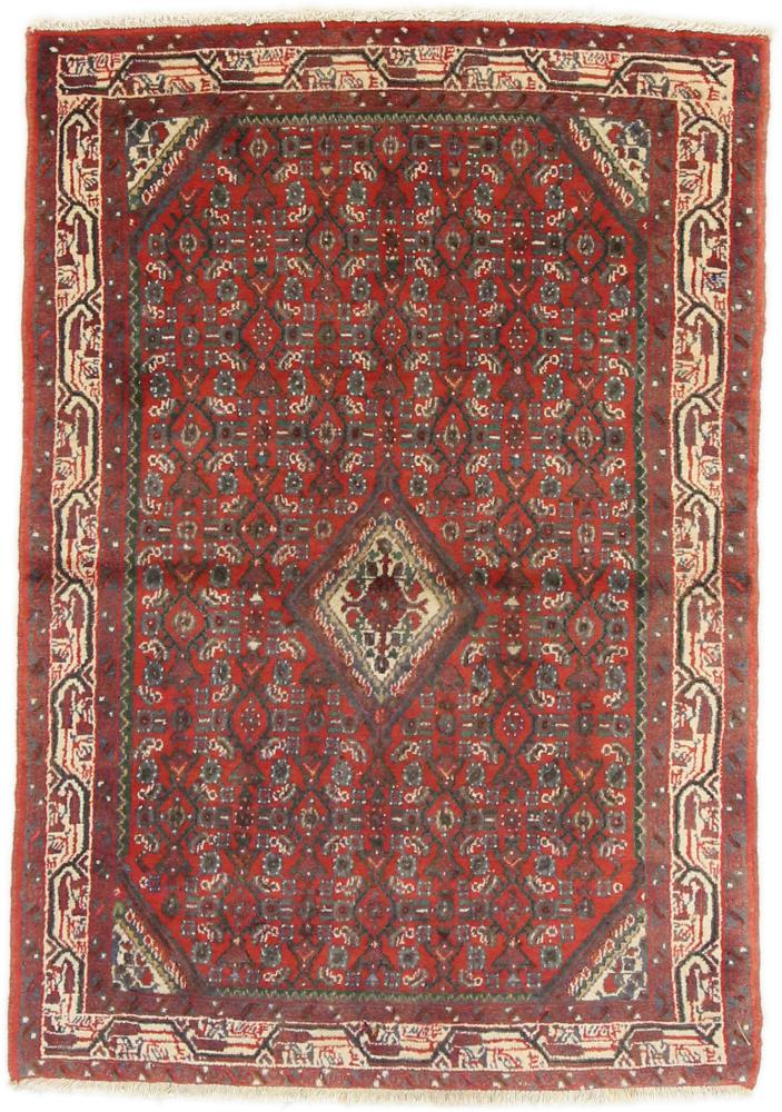 Tapis persan Hamadan 141x99 141x99, Tapis persan Noué à la main