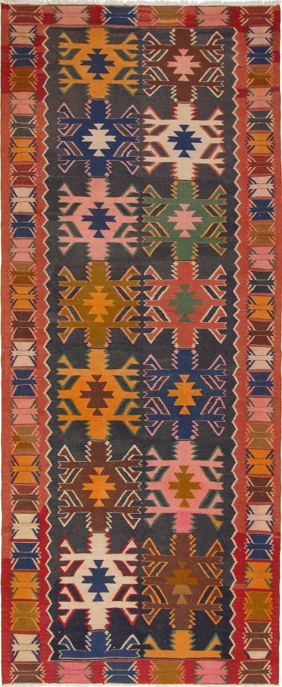 Tapete persa Kilim Fars Azerbaijan Antigo 388x158 388x158, Tapete persa Tecido à mão