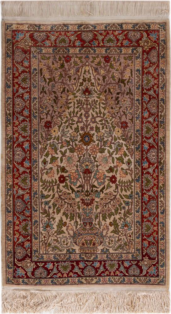  Hereke Soie 98x62 98x62, Tapis persan Noué à la main