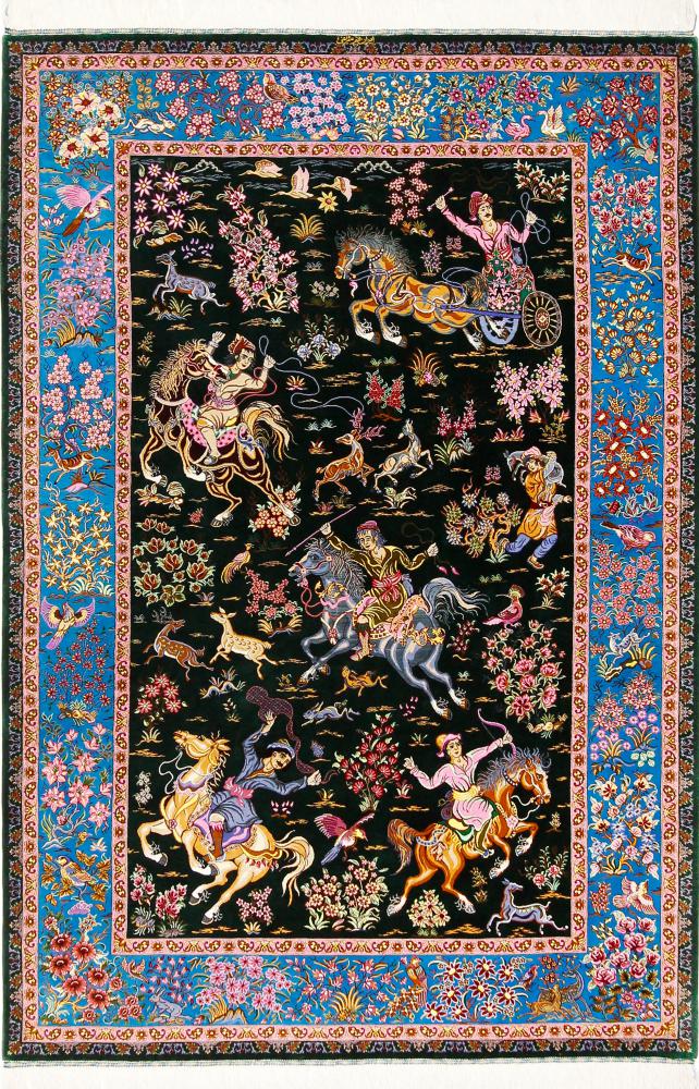 Perzsa szőnyeg Ghom Selyem Sharifi 6'9"x4'6" 6'9"x4'6", Perzsa szőnyeg Kézzel csomózva