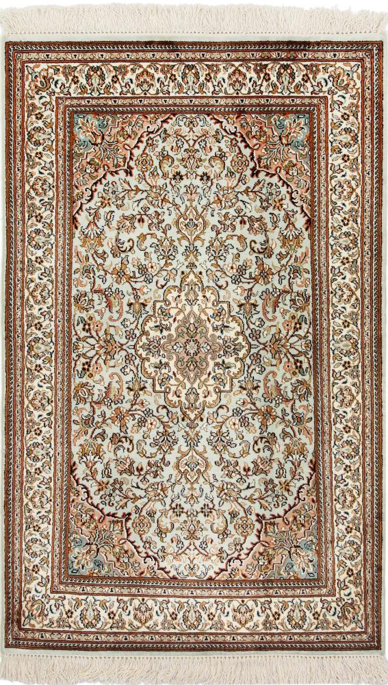 Tapis indien Cachemire Soie 4'2"x2'7" 4'2"x2'7", Tapis persan Noué à la main