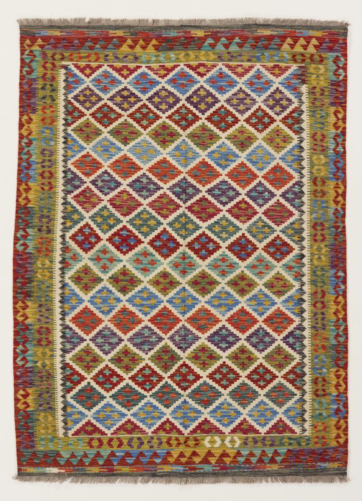 Tapis afghan Kilim Afghan 202x147 202x147, Tapis persan Tissé à la main