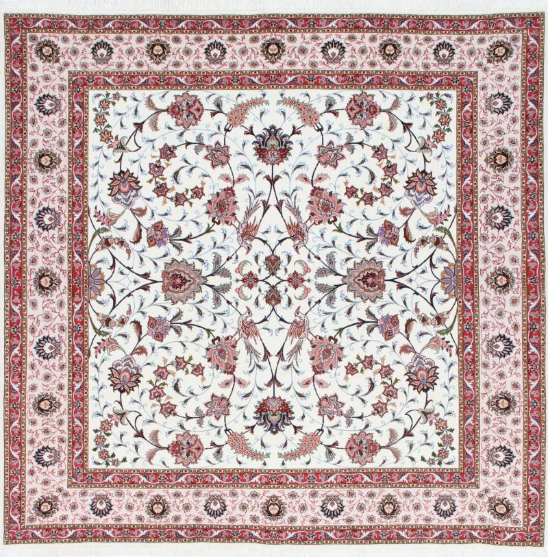 Tapete persa Tabriz 50Raj 206x203 206x203, Tapete persa Atado à mão