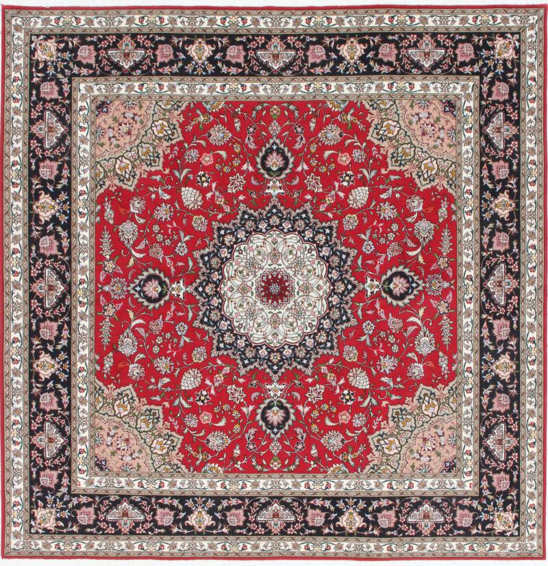 Tapete persa Tabriz 50Raj 198x194 198x194, Tapete persa Atado à mão