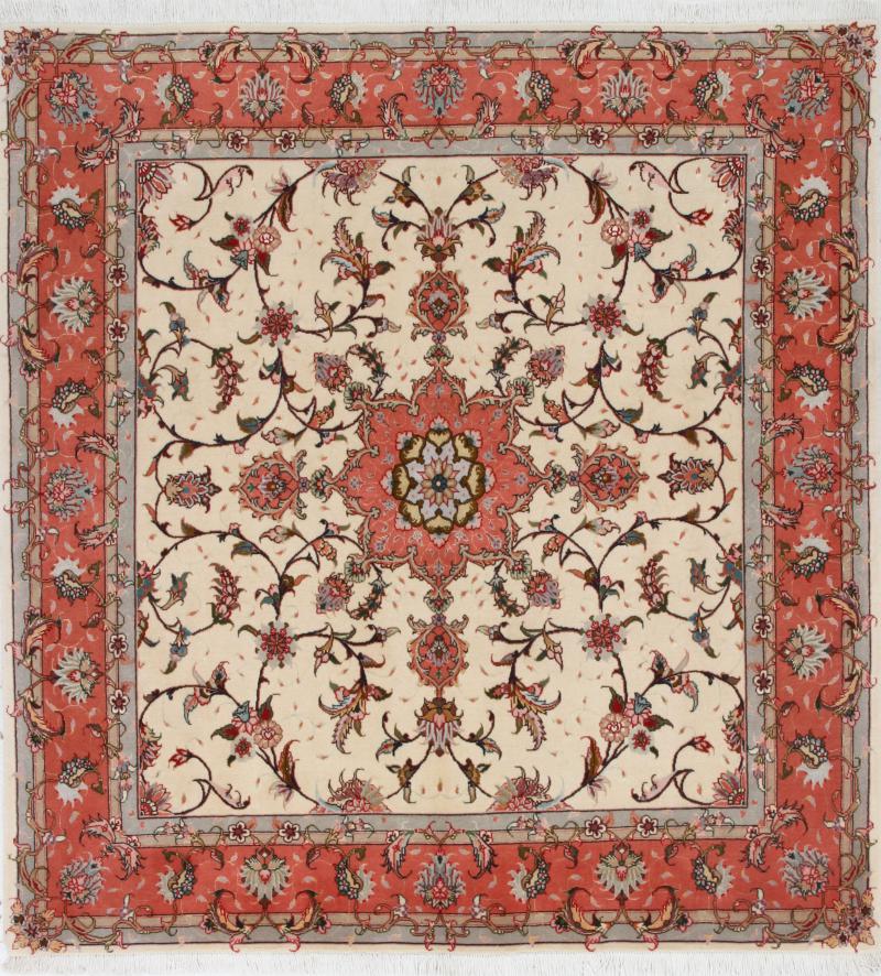 Tapete persa Tabriz 50Raj 154x151 154x151, Tapete persa Atado à mão