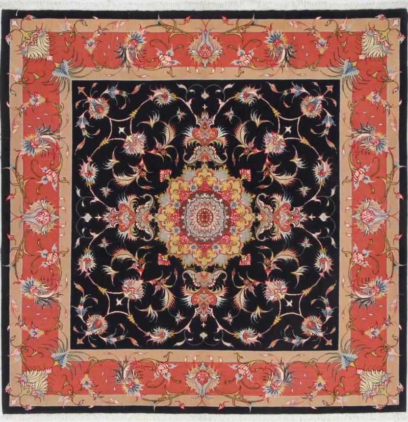 Tapete persa Tabriz 50Raj 154x154 154x154, Tapete persa Atado à mão