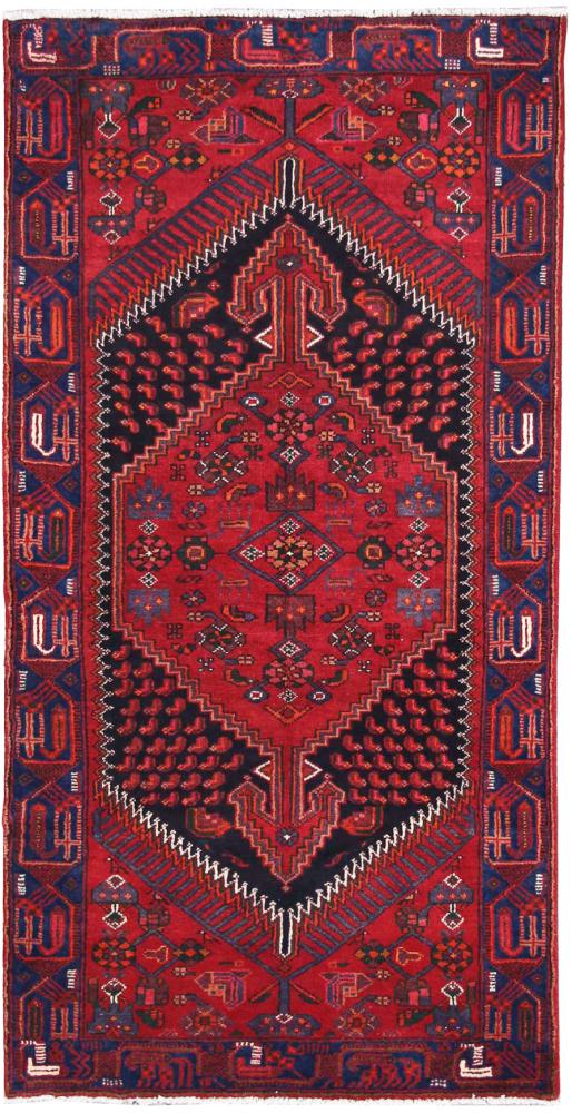 Persian Rug Hamadan 7'8"x3'11" 7'8"x3'11", Persian Rug Knotted by hand