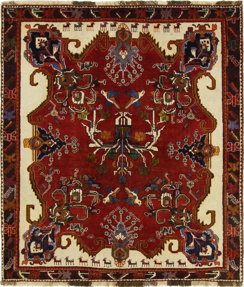  ペルシャ絨毯 Ghashghai 171x146 171x146,  ペルシャ絨毯 手織り