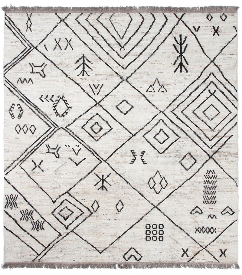 Afganistan-matto Berber Design 278x259 278x259, Persialainen matto Solmittu käsin