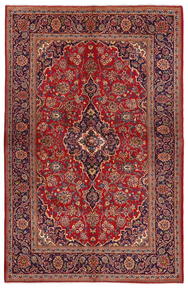 Tapis persan Kashan 219x138 219x138, Tapis persan Noué à la main