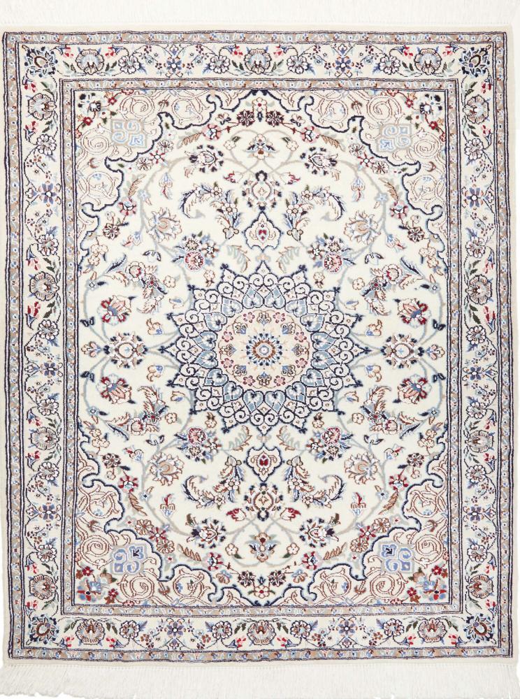 Persian Rug Nain 9La 4'0"x3'5" 4'0"x3'5", Persian Rug Knotted by hand