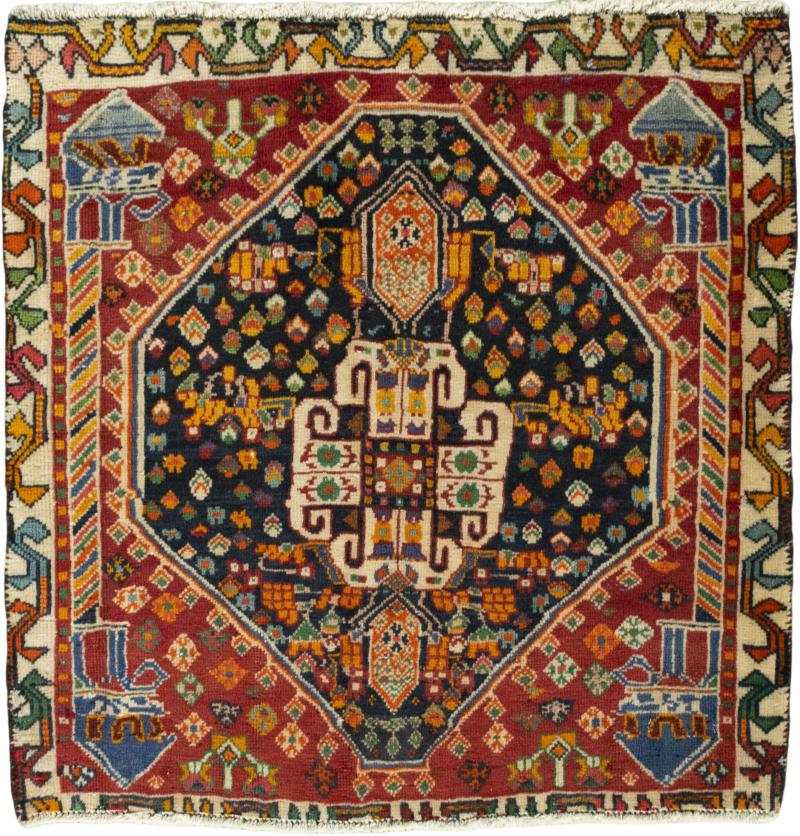 Perzisch tapijt Shiraz 69x67 69x67, Perzisch tapijt Handgeknoopte